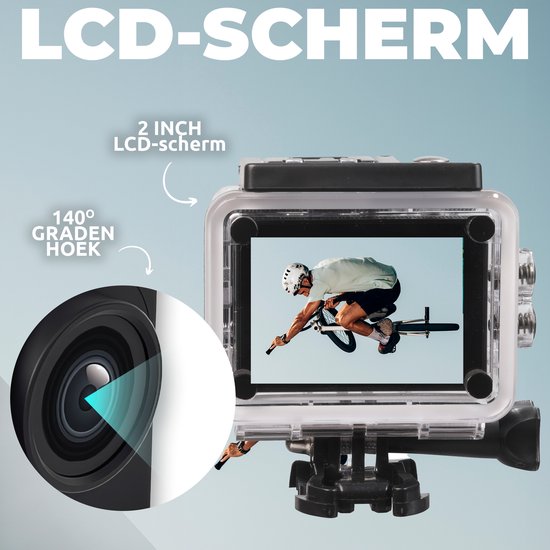 Denver Action Kamera Full HD - 12MP - Foto & Video - WiFi - App - 30M Wasserdicht - Inkl. Zubehör - ACW5054