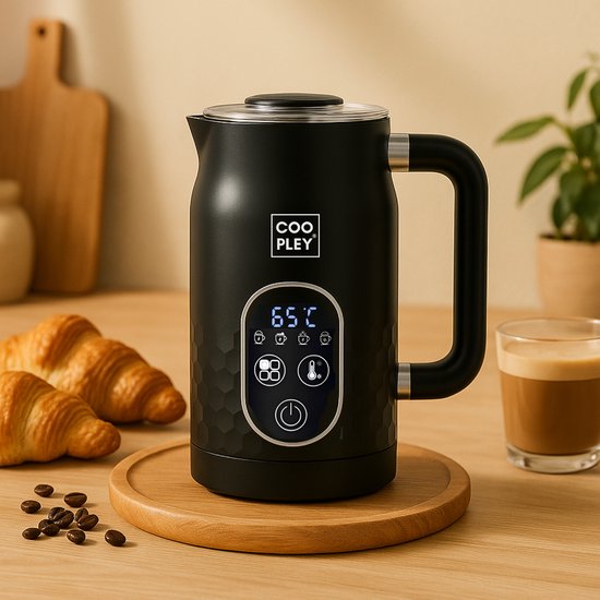 Milchaufschäumer - Elektrischer Milchaufschäumer - Schwarz - 4-in-1 - 500W - MF0803 PRO - Vollständigstes Set - Coopley