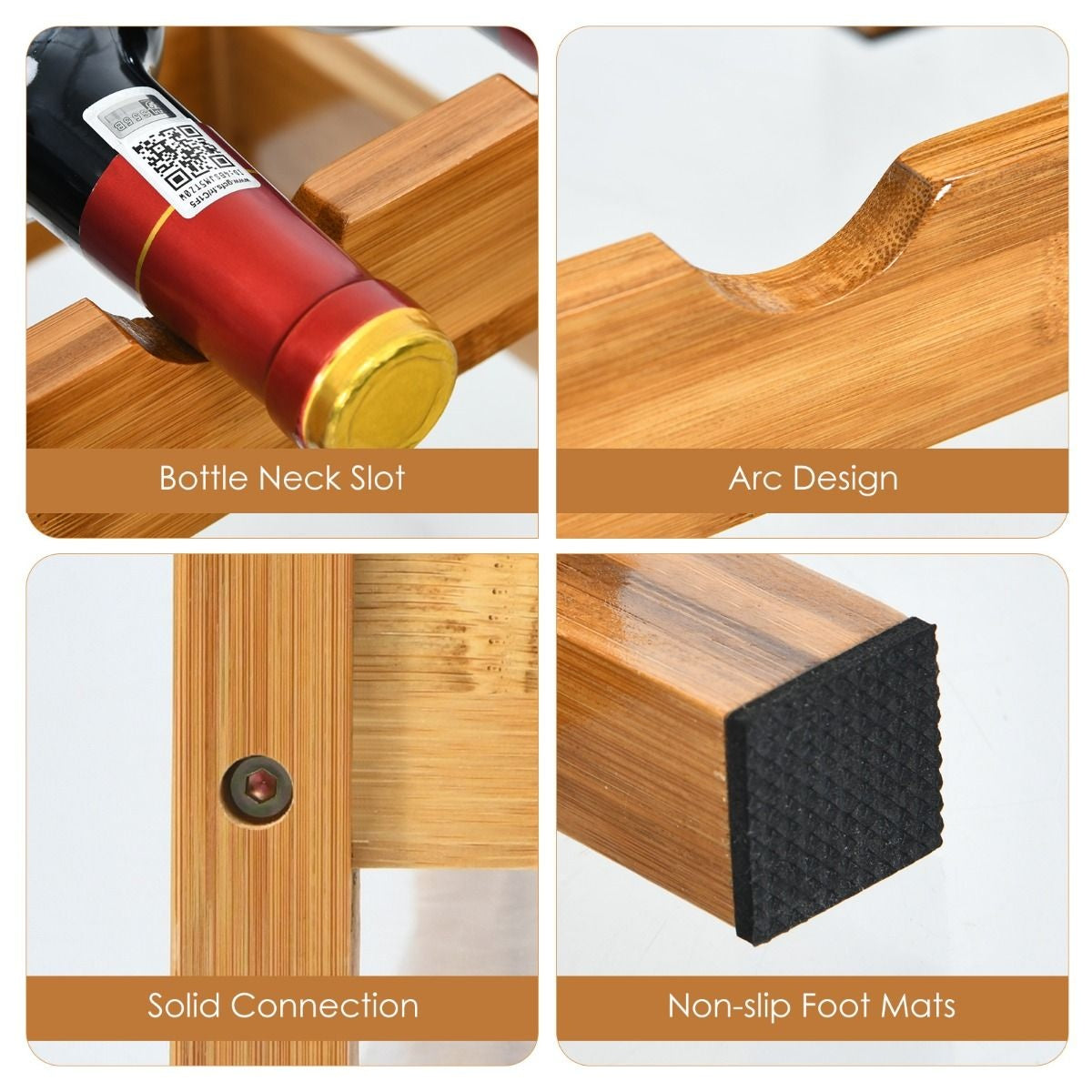 Coast Doppeltes Weinregal 12-Flaschen - Bambus natur