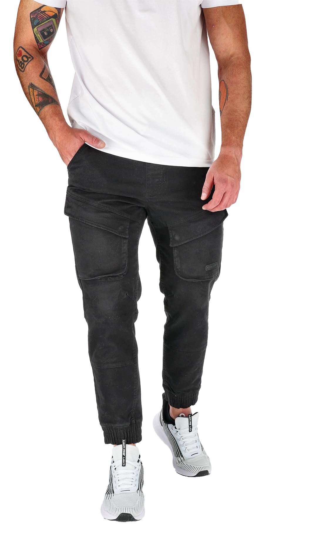 Lahti PRO L40536 Arbeits-Jogginghose für Herren – schwarz – Stretch-Baumwolle 415 g/m² – 6 Taschen – Größe S