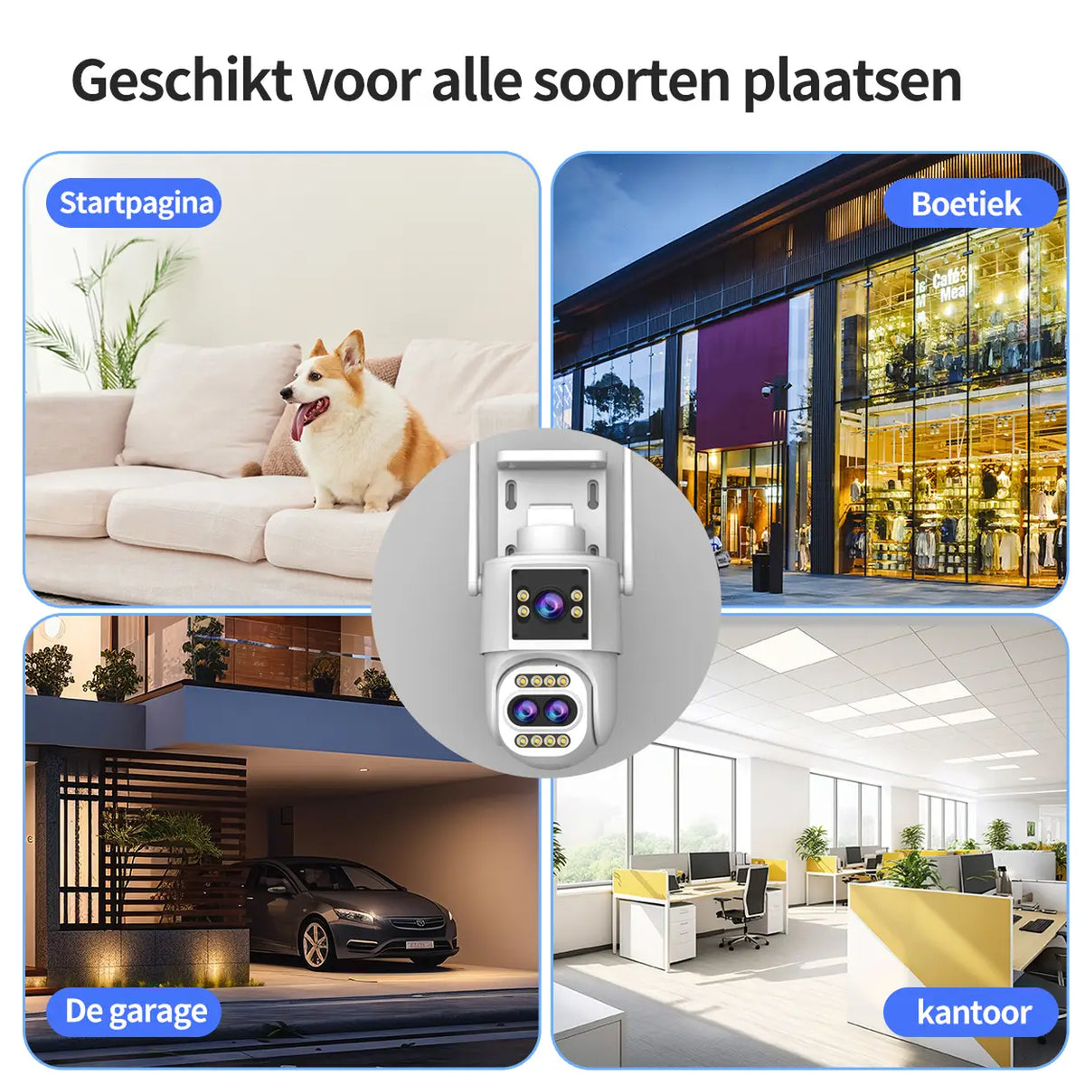 Jooan Außenüberwachungskamera 2K mit Dreifachobjektiv – 10-facher Zoom – PTZired IP66 wasserdicht, Bewegungsalarm, 8–256 GB Speicherkarte/Cloud-Speicher, Sirenenalarm