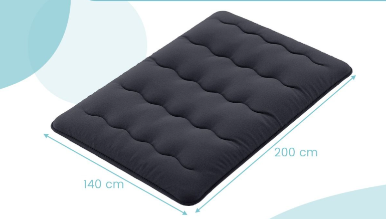 Coast Komfortable japanische Futonmatratze Schwarz - 140 x 200 cm - mit waschbarem Bezug und Tragetasche