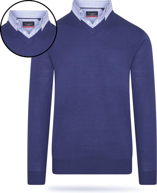 Pierre Cardin - Herren Pullover Mock Pullover - Blau - Größe L