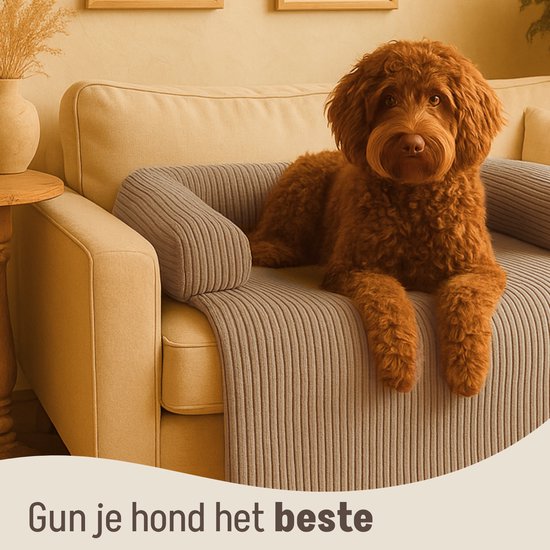 By Cee Cee Original Hundedeckenbank - Hundedeckenbank - Hundekorb - Premium - komplett mit Reißverschluss - Rippengewebe - Mocha Taupe - 120x90 - Größe L