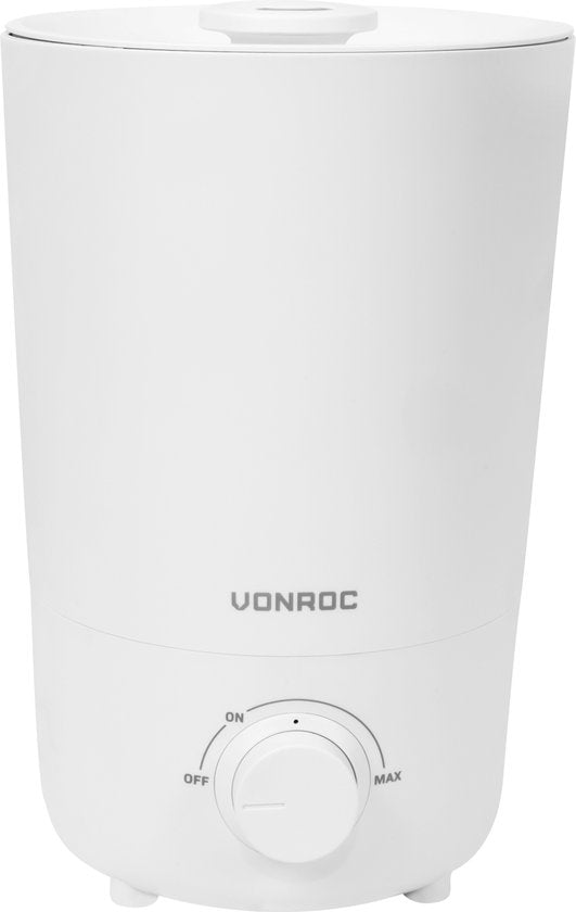 VONROC Luftbefeuchter 2,6 Liter - Ultraschall - 360° Nebelauslass - weiß