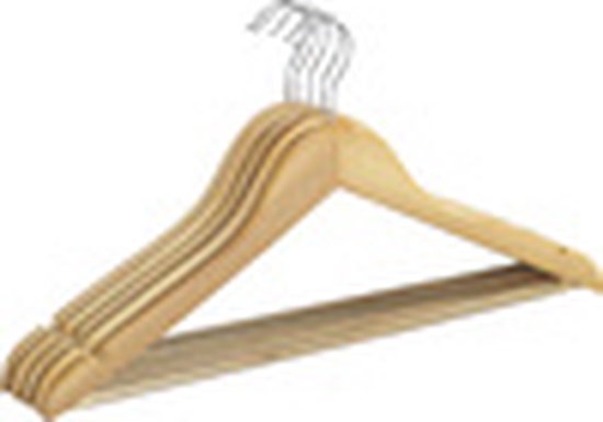 Wenko Kleiderbügel Eco 45 x 23,5 cm, Holz natur, 5 Stück