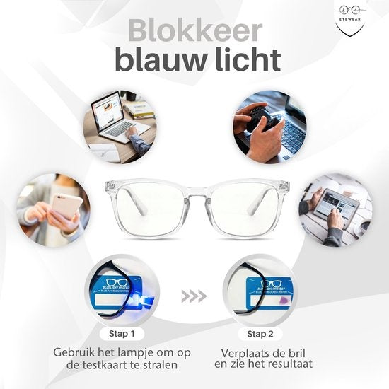 LC Eyewear Computerbrille - Blaulichtfilter - Blaulichtbrille - Displaybrille - Design - Unisex - Transparent