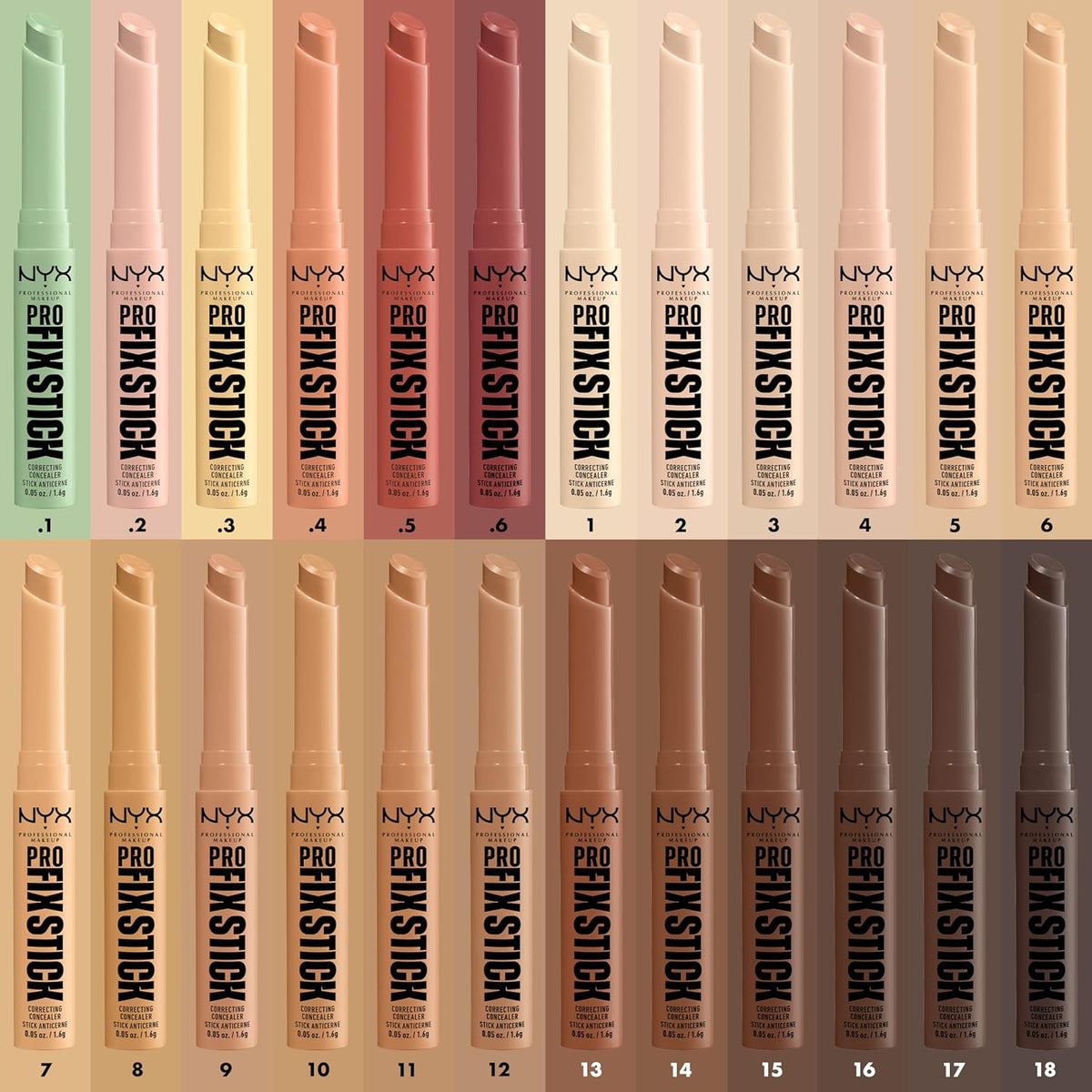 Nyx Professional Makeup Pro Fix Concealer Stick – Brick Red – Korrigiert Augenringe und Hautunreinheiten – 13 x 13 x 110 mm