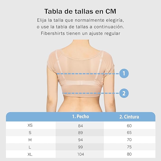 Fibershirts Top Damen Antisudor Weiß - Saugfähiges Unterhemd - Gegen Schweißflecken Größe M