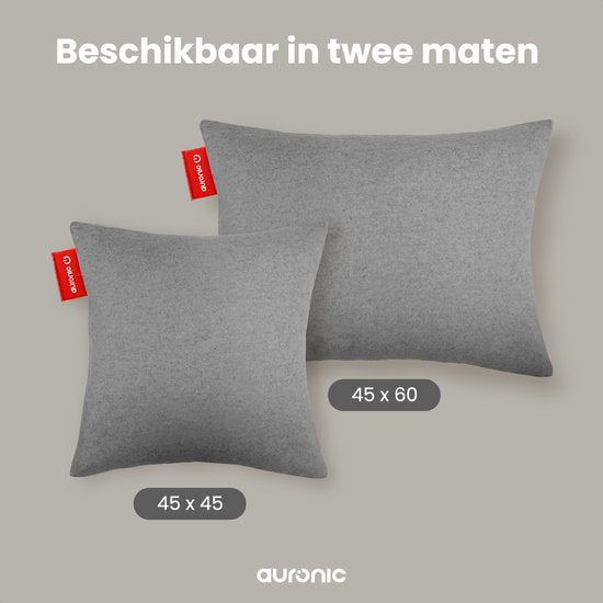 Auronic Heat Pillow - Classic - 45x60 - Kabellos - Wiederaufladbar - Elektrisches Kissen - Infrarot - Grau