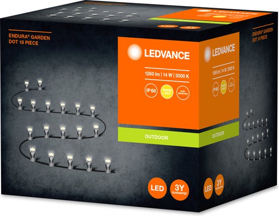 LEDVANCE Gartenbeleuchtung LED: für Boden, ENDURA GARDEN DOT / 12 W, 22-...24- V, Abstrahlwinkel: 33, Warmweiß, 3- K, Gehäusematerial: Polycarbonat (PC), IP65