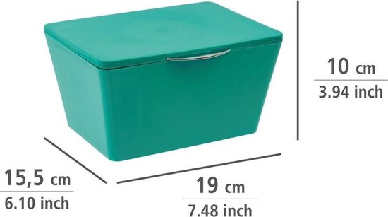 Wenko Aufbewahrungsbox Brasil 19 x 10 x 15,5 cm, TPE, grün