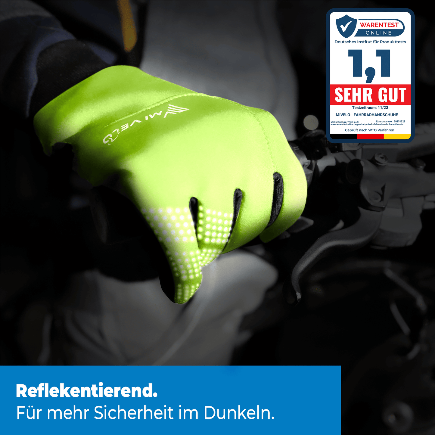 Radhandschuhe - Übergangshandschuhe - Wasser- und winddicht - Touchscreen - Extra Grip - Unisex - Gelb - Größe XXL