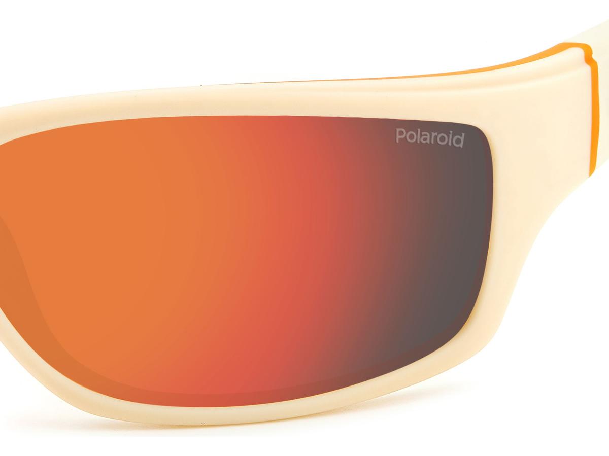 Polaroid-Sonnenbrille – Kunststoff – Herren – Weiß-Orange – 65 x 17 x 125 mm