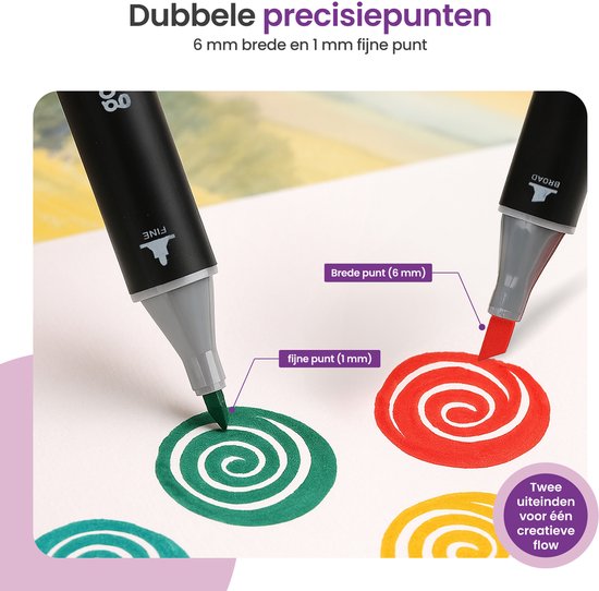 Gofun Twinmarkers 262 Stück - Erwachsene & Kinder - Marker - Alkoholmarker - Double Point - Marker