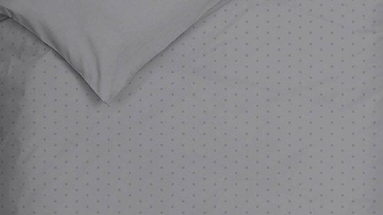 Heckettlane Bettbezug „Punto“ – Bettwäsche mit Punkten – 260 x 200–220 cm – Einzelbetten XL – Grau – Bettbezug aus 100 % Baumwollsatin