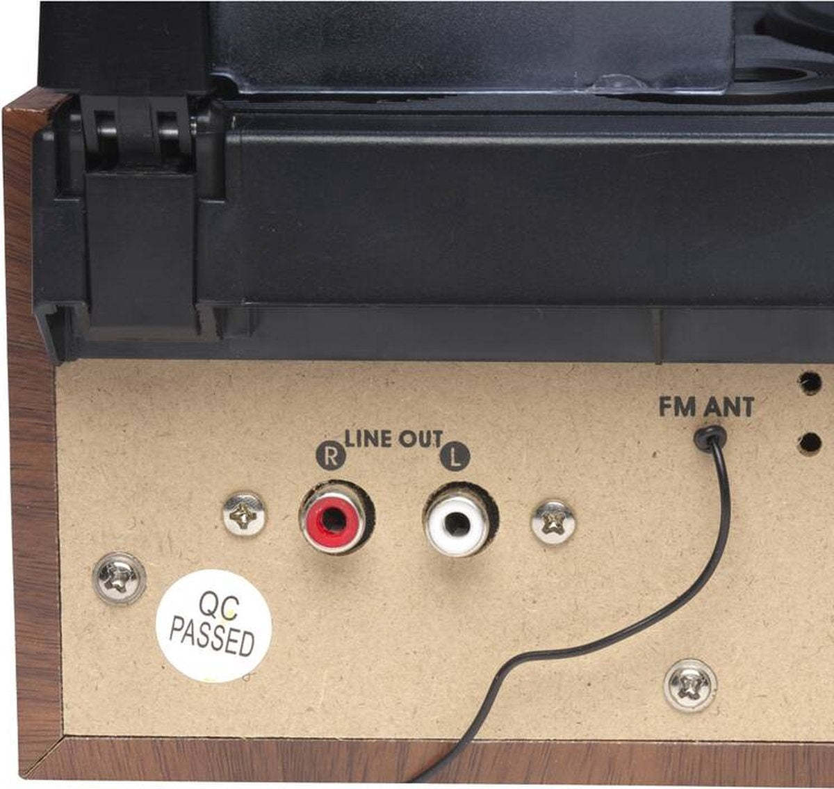 Denver Retro-Schallplattenspieler - Integrierte Lautsprecher - FM-Radio - Auto-Stopp-Funktion - AUX - Phono - VPR190 - Holz/Silber