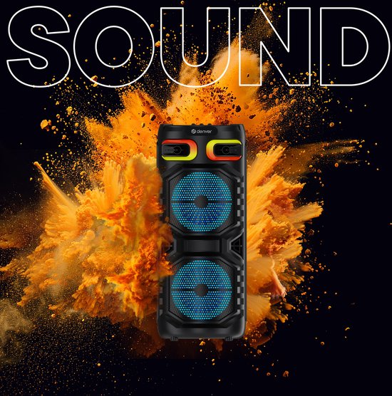 Denver - BPS355 - Lautsprecher & Party Box - Disco Lights - inkl. Fernbedienung - Mikrofonanschluss - Schwarz