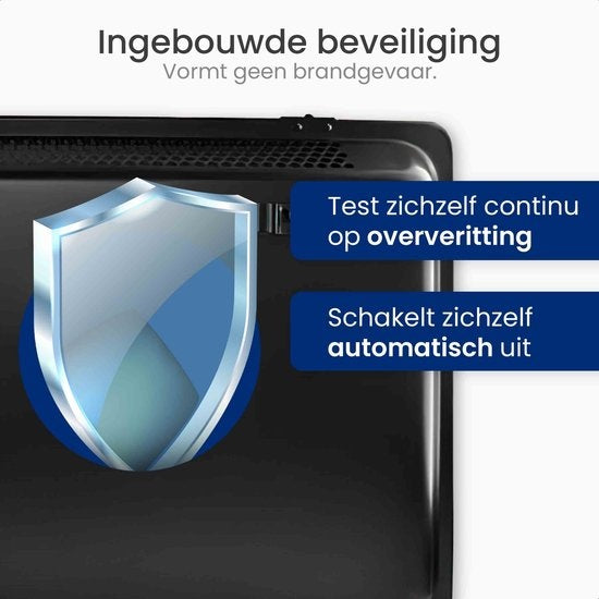 Gologi Electric Heater - Elektrische Heizung - Konvektorheizung mit Thermostat - Funktioniert über App und Touch-Steuerung - Bis zu 25m2 - 2000W Heizung - Schwarz