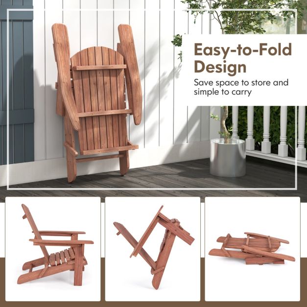 Coast Gartenstuhl Adirondack - 2er Set - Max. 180 kg - 89 x 71 x 94 cm - Braun