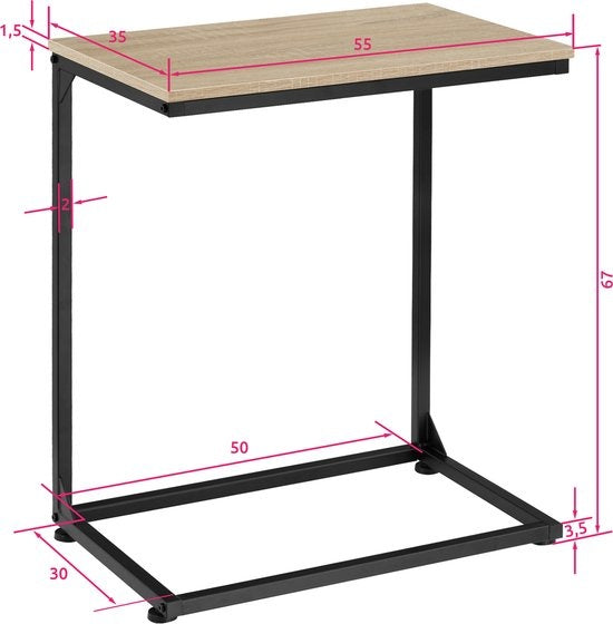 tectake - Beistelltisch Cardiff Industrieleuchte - Beistelltisch - 404262