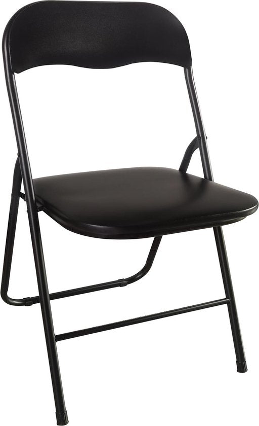 BRASQ Klappstuhl Schwarz - Klappstuhl - Klappstuhl 43x38x78 cm - PVC - Esszimmerstuhl