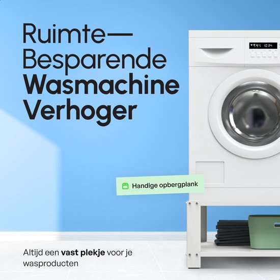 Bodo® - Waschmaschinenaufsatz - Waschmaschinenaufbaumöbel - Waschmaschinenaufsatz mit Ablage - Waschmaschinensockel - Universal - Weiß