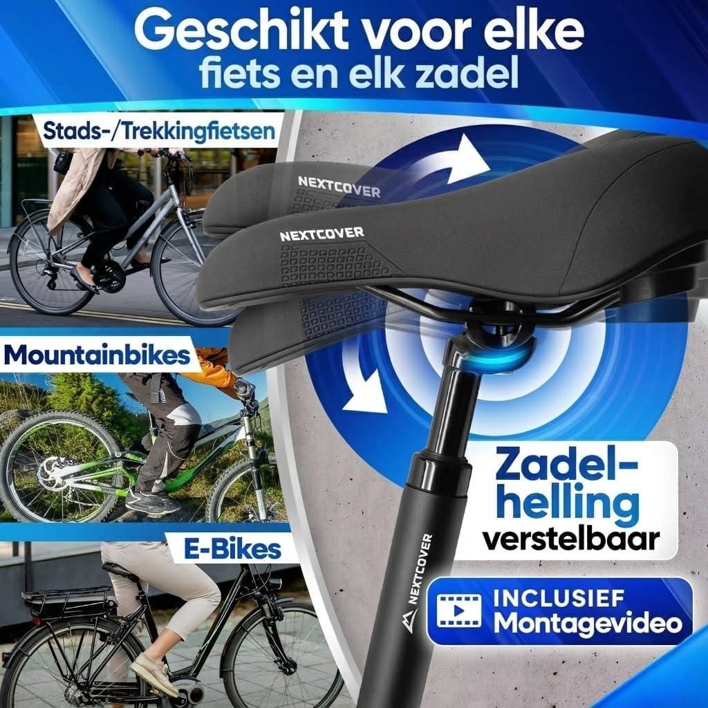 Nextcover Federnde Sattelstütze Comfort-Spring – 27,2–34,9 mm – Schwarz