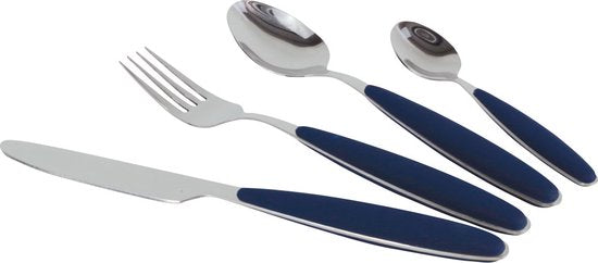 Gimex Besteck – Marineblau – Soft-Touch-Griff – 16-teilig