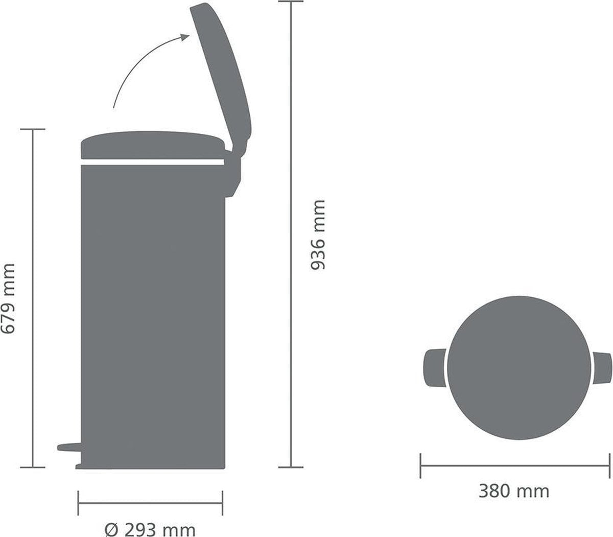 Brabantia NewIcon Mülleimer - 30 l - Platin