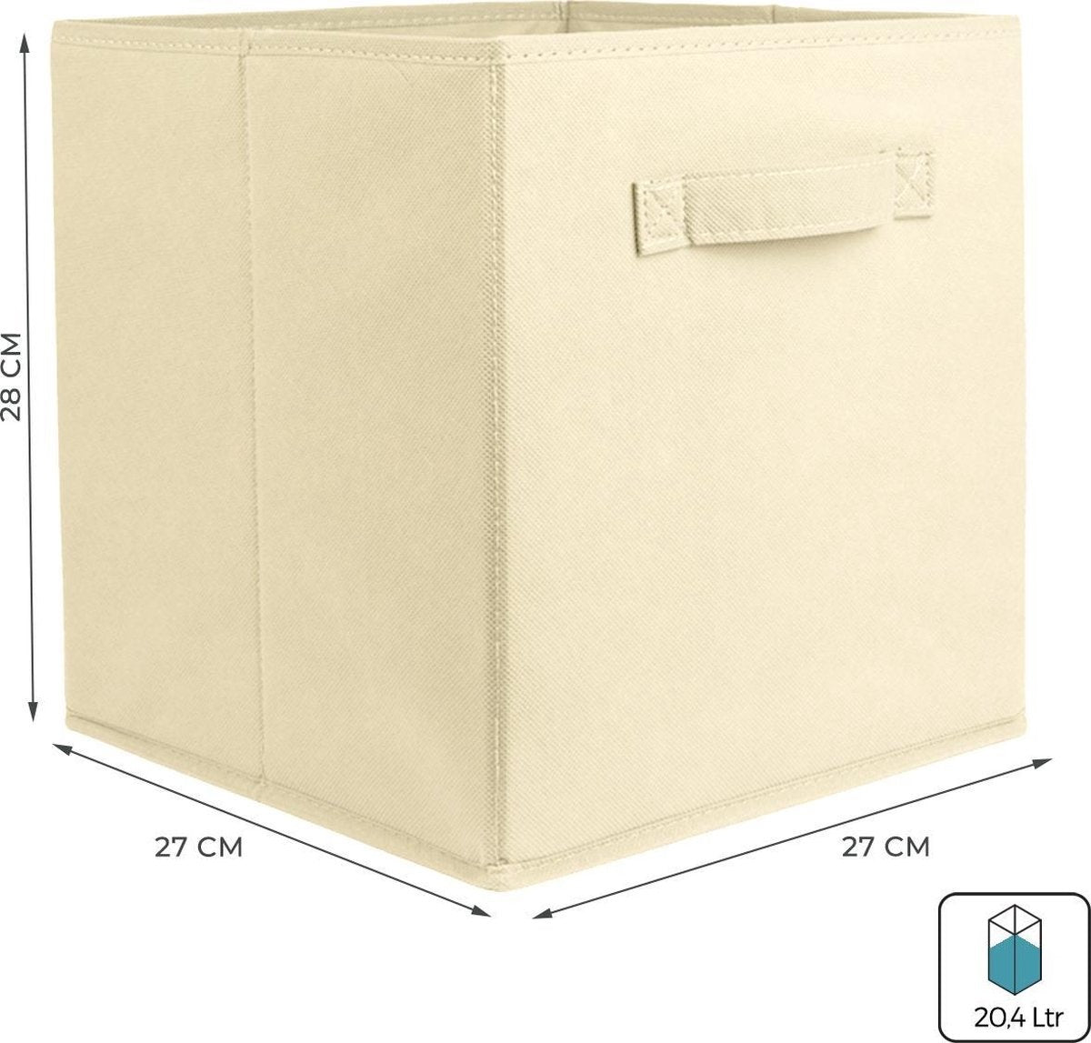 LifeGoods - Kleiderschrank-Organisatoren - 6 Stück - 20L - Textil - Beige