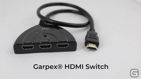 Garpex® HDMI Umschalter - HDMI Splitter - HDMI Splitter 3 in 1 out - HDMI Kabel - 4K Ultra HD