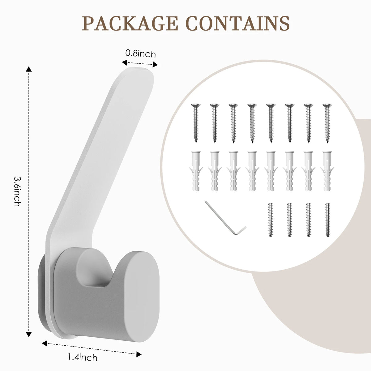 Kapanou Doppelwandhaken – 8er-Set – Aluminium – Bis zu 5 kg pro Haken – Modernes Design – Grau