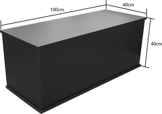 Aufbewahrungstruhe - Spielzeugtruhe - Deckentruhe - 100 cm breit - schwarz