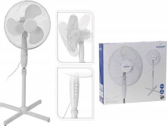Excellent Electrics – Standventilator – Stativventilator – 40 cm, weiß – 40 W