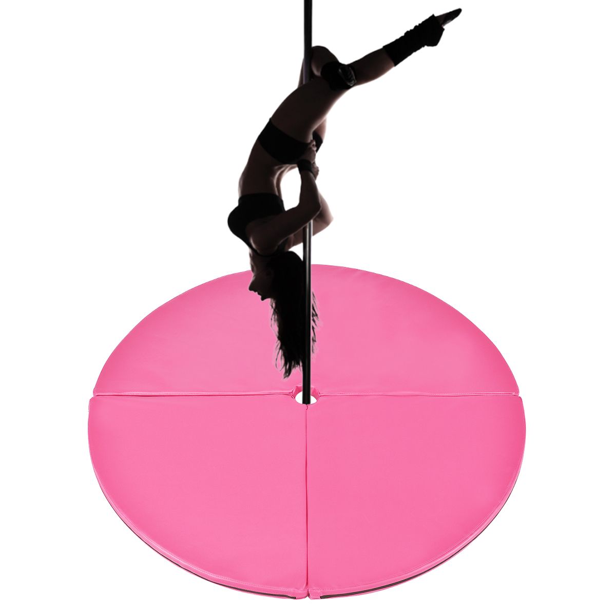 Coast Pole Dance Matte Ø150 x 5 cm Pink - Faltbare Gymnastik- & Schutzmatte mit Klettverschluss PVC
