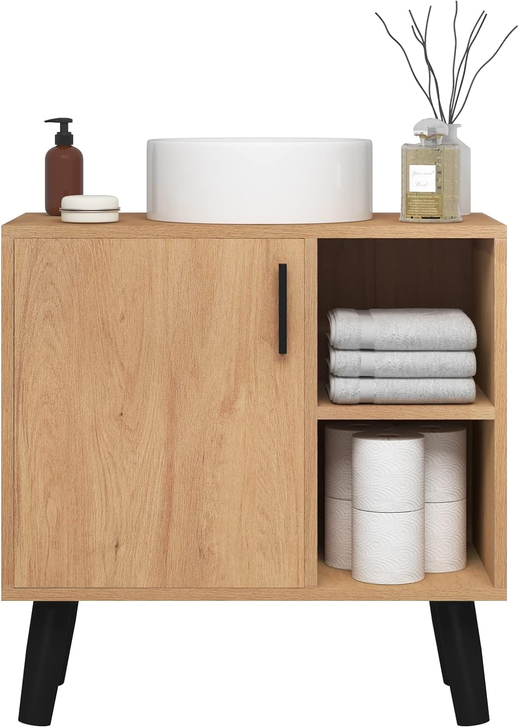 EUGAD Waschtischunterschrank – Badezimmerschrank – Weiß