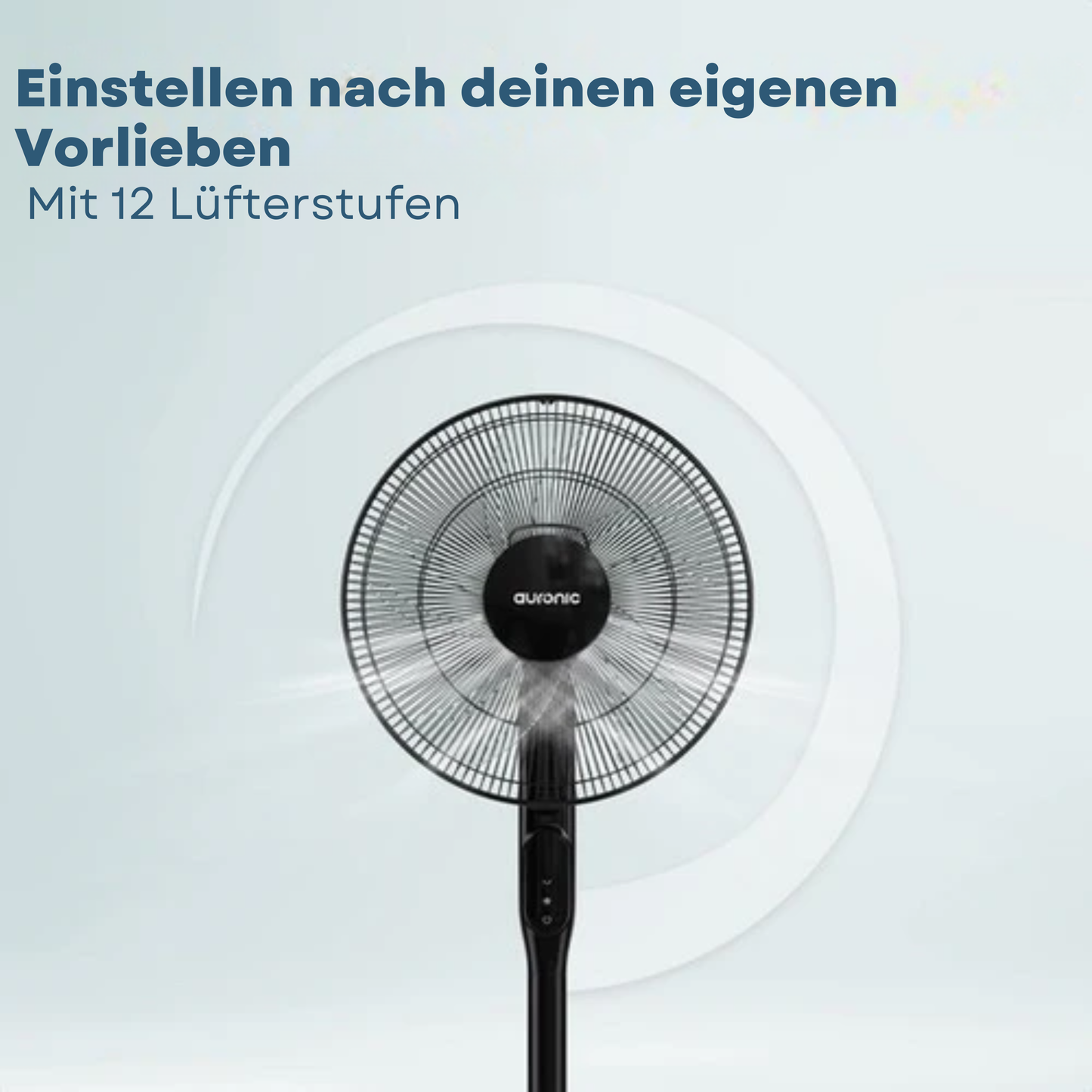 Auronic Stativventilator - Standventilator - Luftkühler - Boden- und Tischventilator - 3-in-1 - 12 Geschwindigkeiten - Leise - Mit Fernbedienung - Schwarz