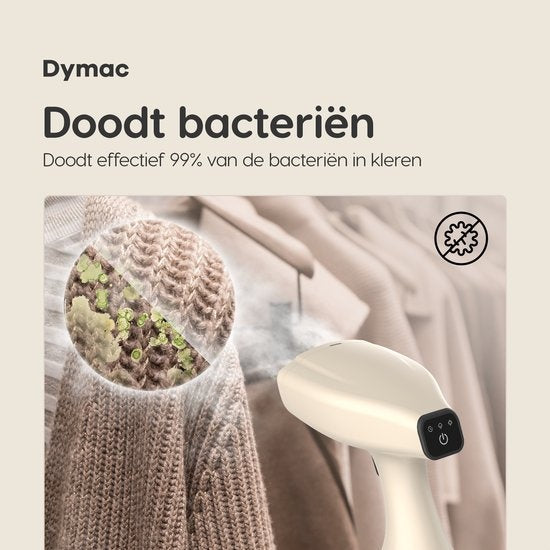 Dymac SilkSteam Fusion Wäschedampfer - Dampfreiniger - Kleider- und Möbeldampfer - Handdampfer - Wäschedampfer - mit Fusselbürste