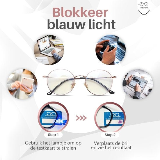 LC Eyewear Computerbrille - Blaulichtbrille - Blaulichtbrille - Displaybrille - Metall - Unisex - Rose Gold