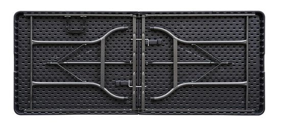 ERRO Klapptisch - Campingtisch - Klapptisch - Klapptisch - Wickerlook - 180x74cm - schwarz