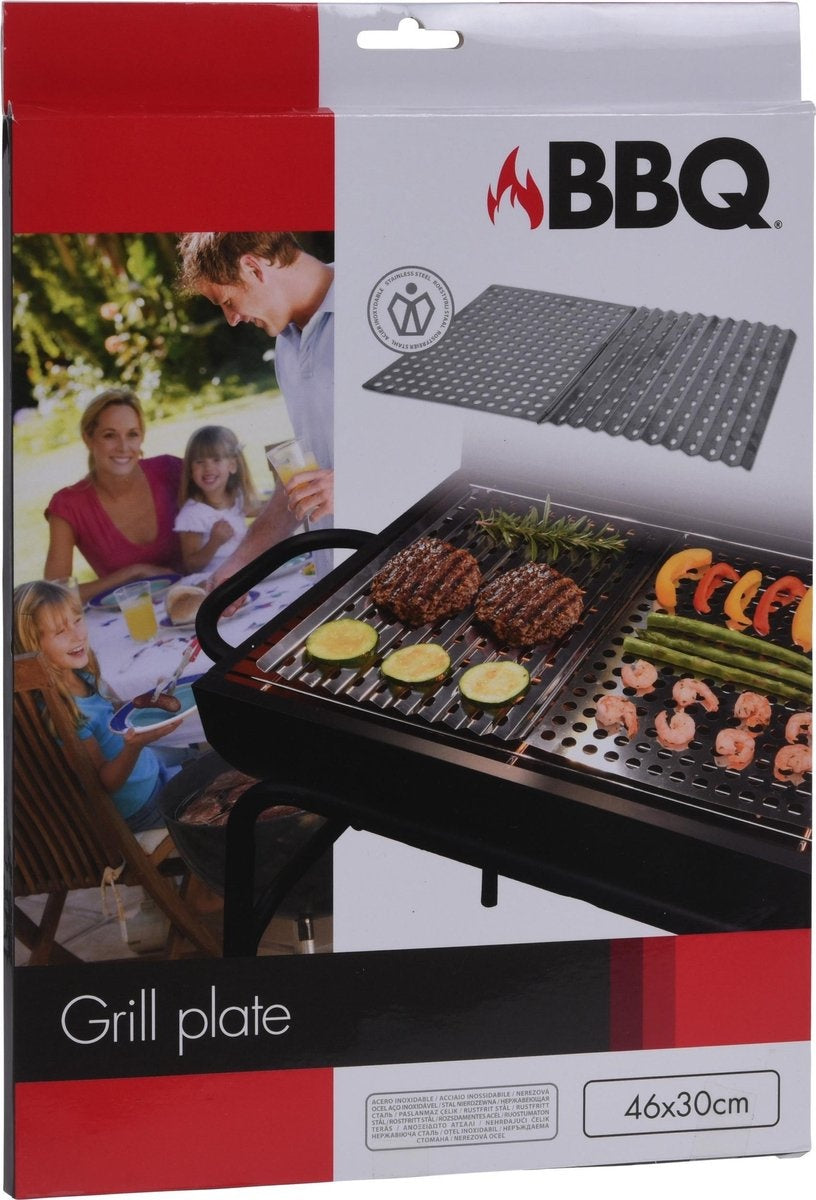 BBQ Barbecue Edelstahl Grillplatten - 2 Stück