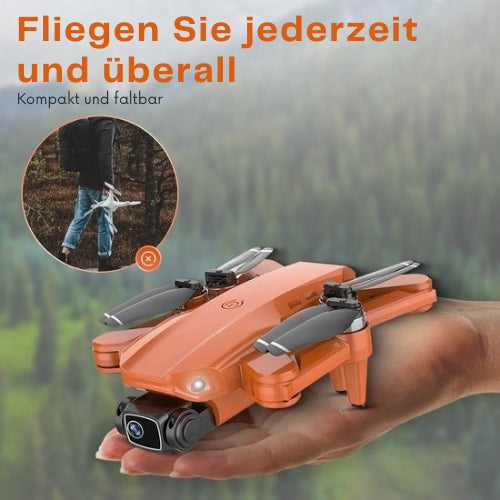 PuroTech - Ultra Smart Drohne - 4K Full HD Dual Kamera - 3 Akkus - 84 Minuten Flugzeit - Orange