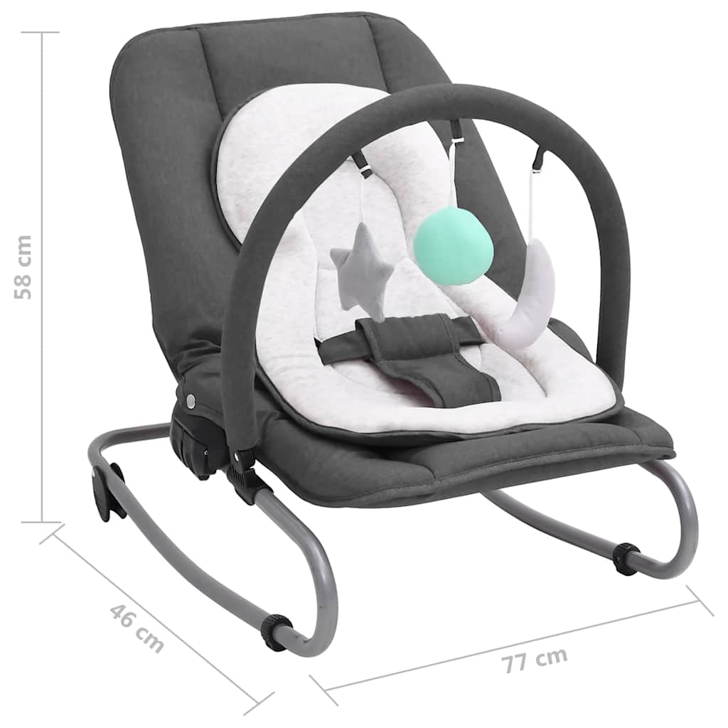 VidaXL Babyschaukel - Mit Sicherheitsgurt - Anthrazit - 77 x 46 x 58 cm
