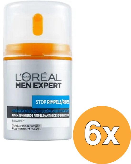 6x L'Oréal Men Expert Anti-Falten-Tagescreme 50 ml