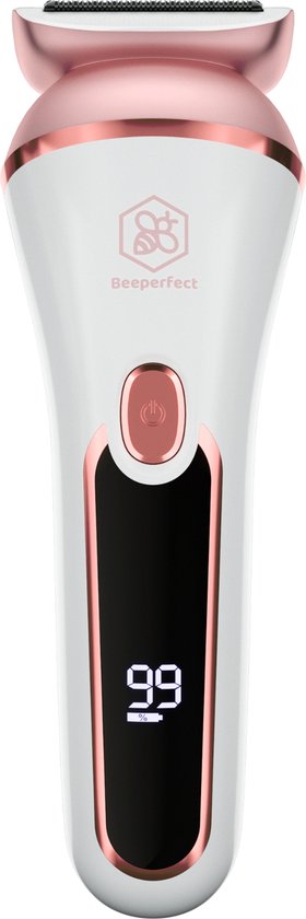 Beeperfect® - 6 in 1 Ladyshaver - zum epilieren/ rasieren/ trimmen - Wiederaufladbar - Wasserdicht - Weiß/Rosa