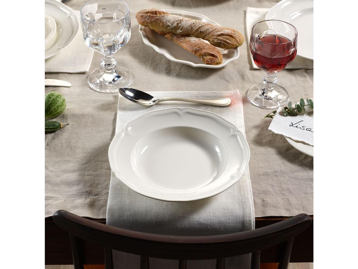 Villeroy & Boch Manoir Tiefes Teller – Premium-Porzellan – Ø 23 cm – 6er-Set – Weiß