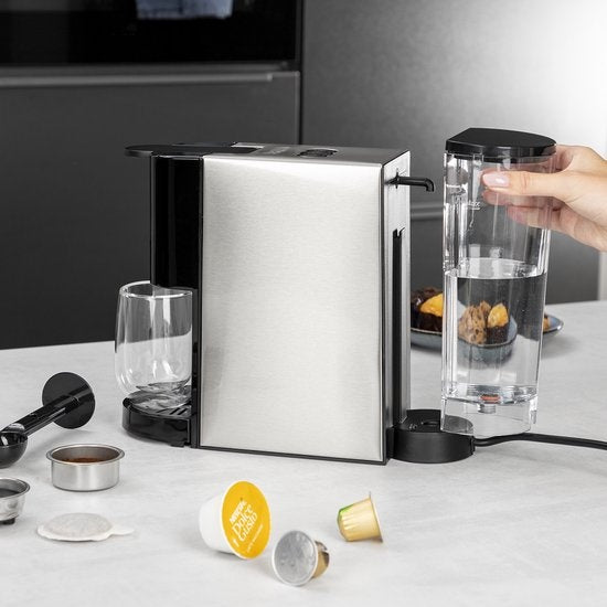 Princess 249450 Multi Capsule Filterkaffeemaschine - Stahl 4-in-1 - Geeignet für mehrere Kaffeesorten