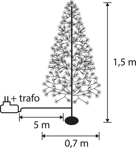 Luca Lighting - Lichterbaum Outdoor - H150 x Ø70 cm - Metall - Schwarz