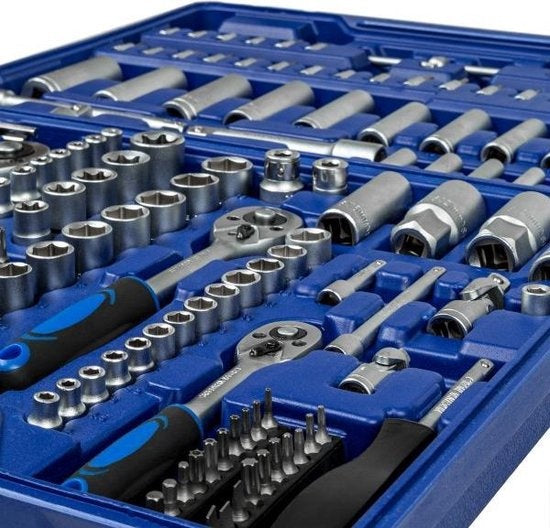 tectake Schraubenschlüsselsatz 171-teilig - 1/4", 3/8" und 1/2"